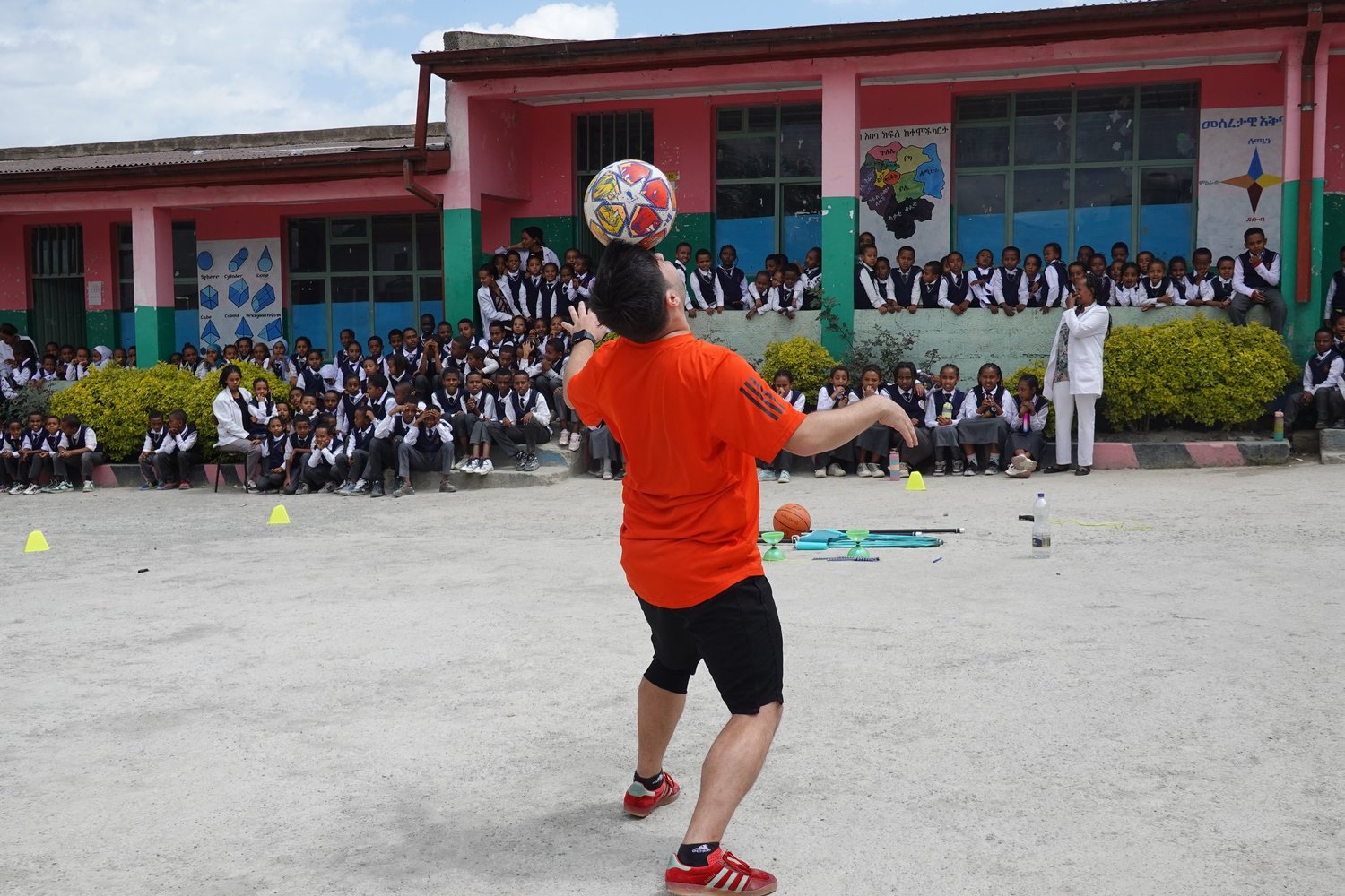 Freestyle football at a local school