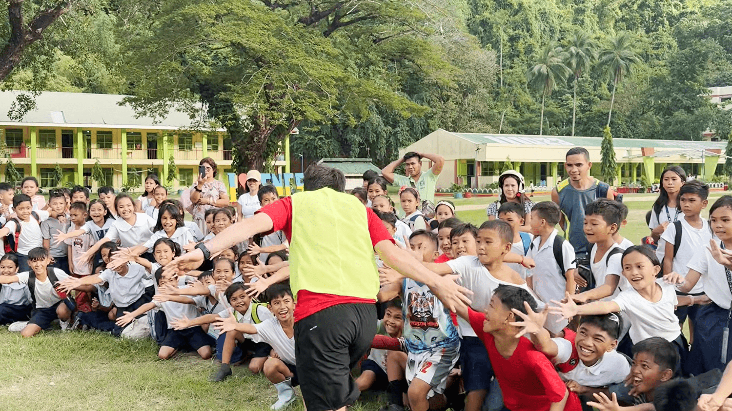 Meeting the children after the performance