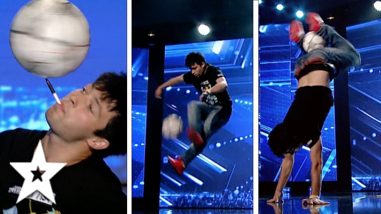 Stefan Florescu performing on Românii au Talent